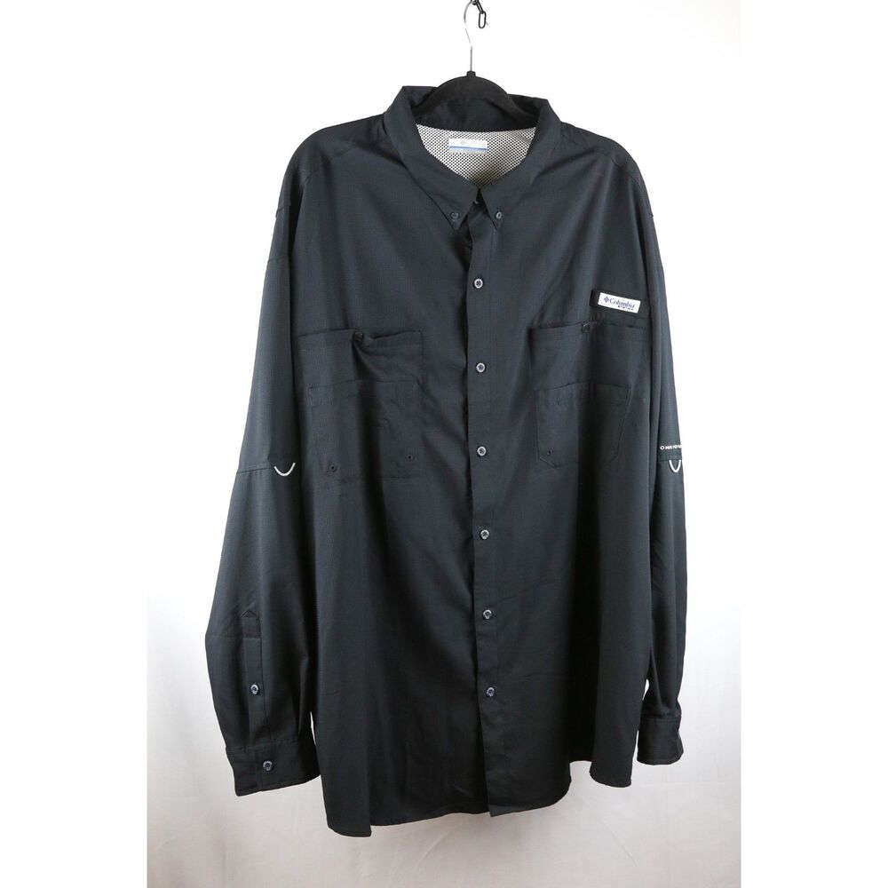 Columbia PFG Omni-Shade Black Long Sleeve Fishing Shirt 4X